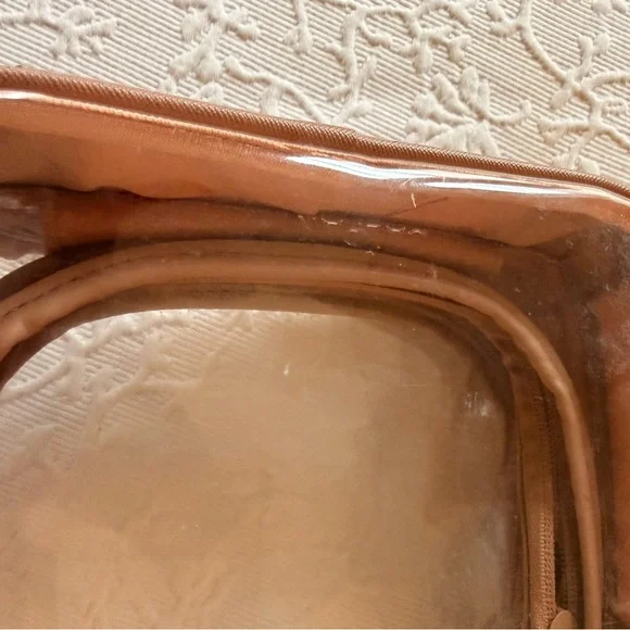Calpak Small Clear Cosmetics Case in Caramel - Picture 12 of 16